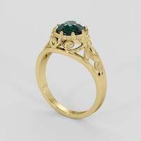 1.65 Ct. Bluish Green Sapphire Ring, 18K Yellow Gold 2