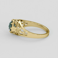1.65 Ct. Bluish Green Sapphire Ring, 18K Yellow Gold 4