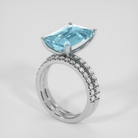 4.98 Ct. Blue Aquamarine Ring, Platinum 950 2
