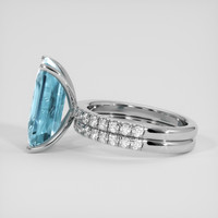 4.98 Ct. Blue Aquamarine Ring, Platinum 950 4