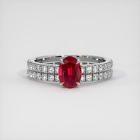 1.10 Ct. Ruby Ring, Platinum 950 1