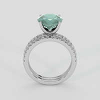 3.93 Ct. Bluish Green Sapphire Ring, Platinum 950 3