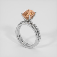 4.16 Ct. Padparadscha Sapphire Ring, Platinum 950 2
