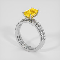 2.59 Ct. Yellow Sapphire Ring, Platinum 950 2