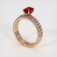 1.07 Ct. Ruby Ring, 14K Rose Gold 2