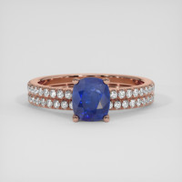 2.03 Ct. Blue Sapphire Ring, 14K Rose Gold 1