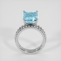 4.98 Ct. Blue Aquamarine Ring, 10K White Gold 3