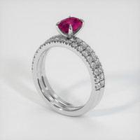 0.97 Ct. Pinkish Red Ruby Ring, 10K White Gold 2
