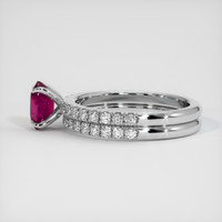 0.97 Ct. Pinkish Red Ruby Ring, 10K White Gold 4