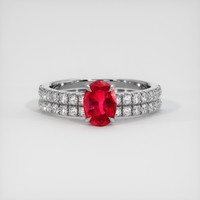 1.30 Ct. Pinkish Red Ruby Ring, 10K White Gold 1