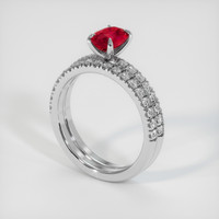 1.30 Ct. Pinkish Red Ruby Ring, 10K White Gold 2