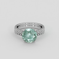 3.93 Ct. Bluish Green Sapphire Ring, 10K White Gold 1