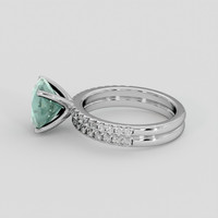 3.93 Ct. Bluish Green Sapphire Ring, 10K White Gold 4