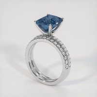 5.73 Ct. Bi Color Sapphire Ring, 14K White Gold 2