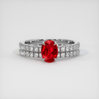 0.82 Ct. Ruby Ring, 14K White Gold 1