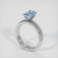 2.32 Ct. Greyish Blue Sapphire Ring, 14K White Gold 2