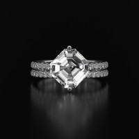 2.87 Ct. White Sapphire Ring, 14K White Gold 1