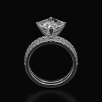 2.87 Ct. White Sapphire Ring, 14K White Gold 3