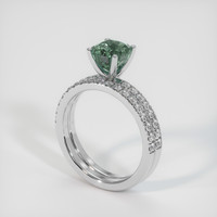 1.75 Ct. Bluish Green Sapphire Ring, 14K White Gold 2
