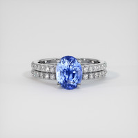 2.68 Ct. Blue Sapphire Ring, 18K White Gold 1
