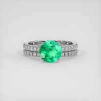 1.60 Ct. Emerald Ring, 18K White Gold 1