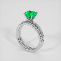 1.60 Ct. Emerald Ring, 18K White Gold 2