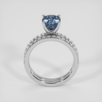 2.50 Ct. Greyish Blue Sapphire Ring, 18K White Gold 3