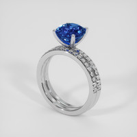 4.32 Ct. Blue Sapphire Ring, 18K White Gold 2