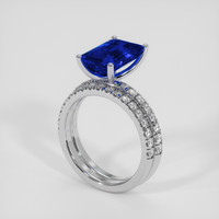 3.04 Ct. Blue Sapphire Ring, 18K White Gold 2
