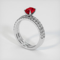 0.82 Ct. Ruby Ring, 18K White Gold 2