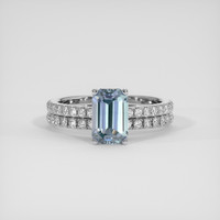 2.32 Ct. Greyish Blue Sapphire Ring, 18K White Gold 1