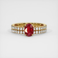 1.07 Ct. Ruby Ring, 14K Yellow Gold 1