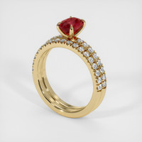 1.07 Ct. Ruby Ring, 14K Yellow Gold 2