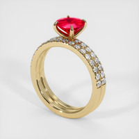 1.22 Ct. Ruby Ring, 14K Yellow Gold 2