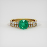 1.29 Ct. Emerald Ring, 18K Yellow Gold 1