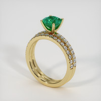 1.29 Ct. Emerald Ring, 18K Yellow Gold 2