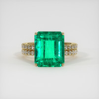 6.72 Ct. Emerald Ring, 18K Yellow Gold 1