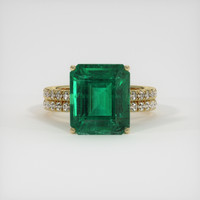 6.66 Ct. Emerald Ring, 18K Yellow Gold 1