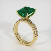 6.66 Ct. Emerald Ring, 18K Yellow Gold 2