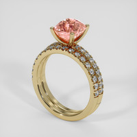 2.33 Ct. Padparadscha Sapphire Ring, 18K Yellow Gold 2