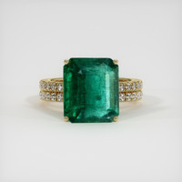 6.43 Ct. Emerald Ring, 18K Yellow Gold 1
