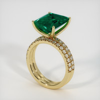 6.43 Ct. Emerald Ring, 18K Yellow Gold 2