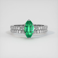 0.71 Ct. Emerald Ring, Platinum 950 1