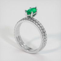 0.71 Ct. Emerald Ring, Platinum 950 2