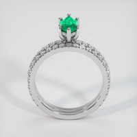 0.71 Ct. Emerald Ring, Platinum 950 3