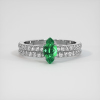 0.53 Ct. Emerald Ring, Platinum 950 1