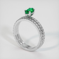 0.53 Ct. Emerald Ring, Platinum 950 2