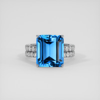 7.72 Ct. Swiss Blue Topaz Ring, Platinum 950 1