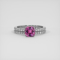 1.59 Ct. Purplish Pink Sapphire Ring, Platinum 950 1
