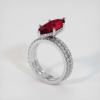 3.03 Ct. Ruby Ring, Platinum 950 2